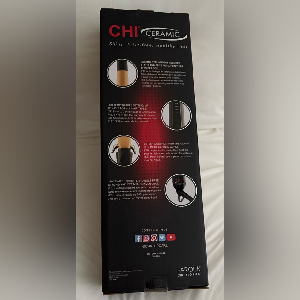 CHI 1” Ceramic Curling Iron - Carbon Black - Picture 2 of 2